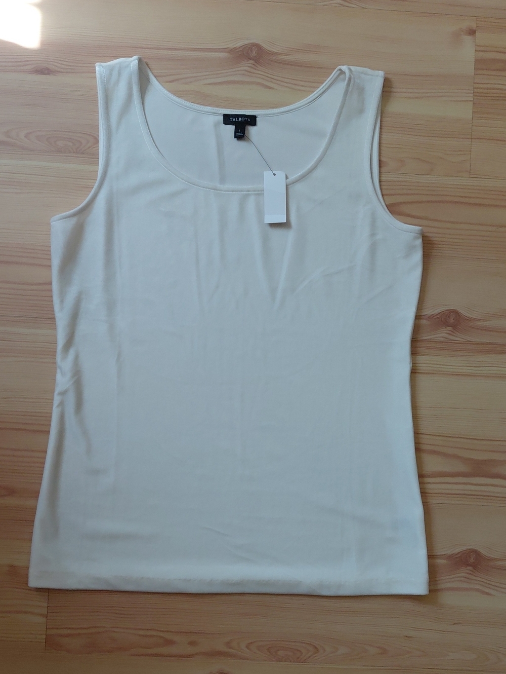 Talbots Ivory Scoop Neck Velvet Sleeveless Top